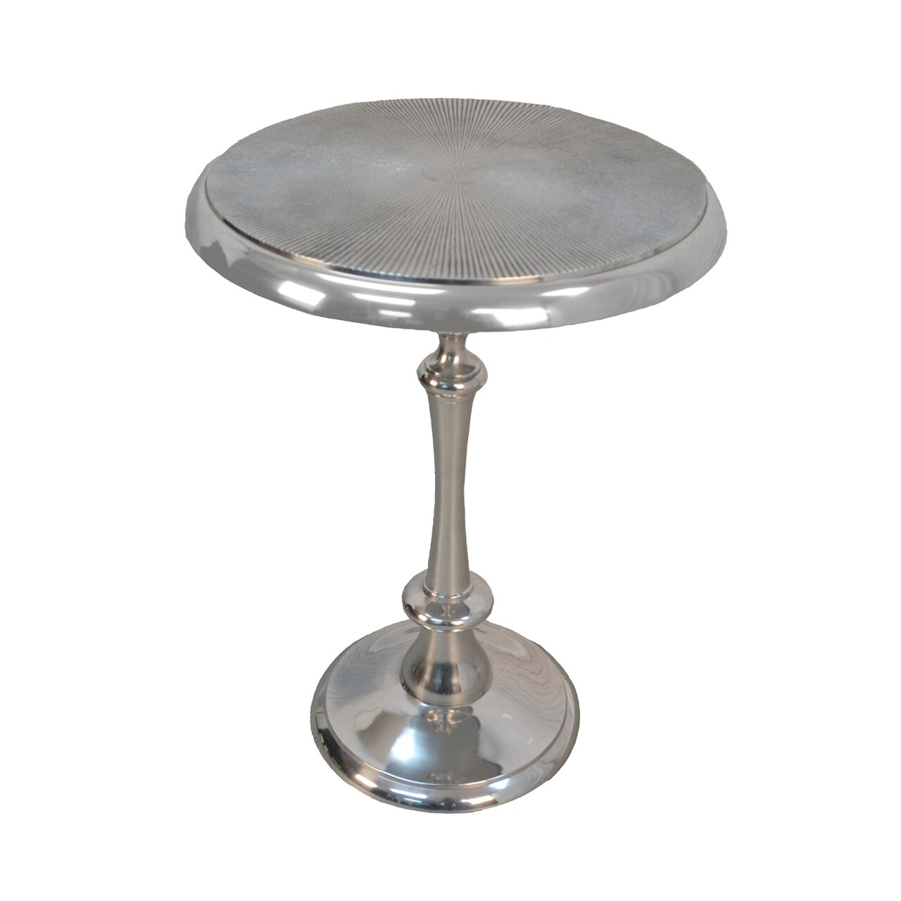Contemporary Home Living 25" Silver Pedestal Round Accent Table